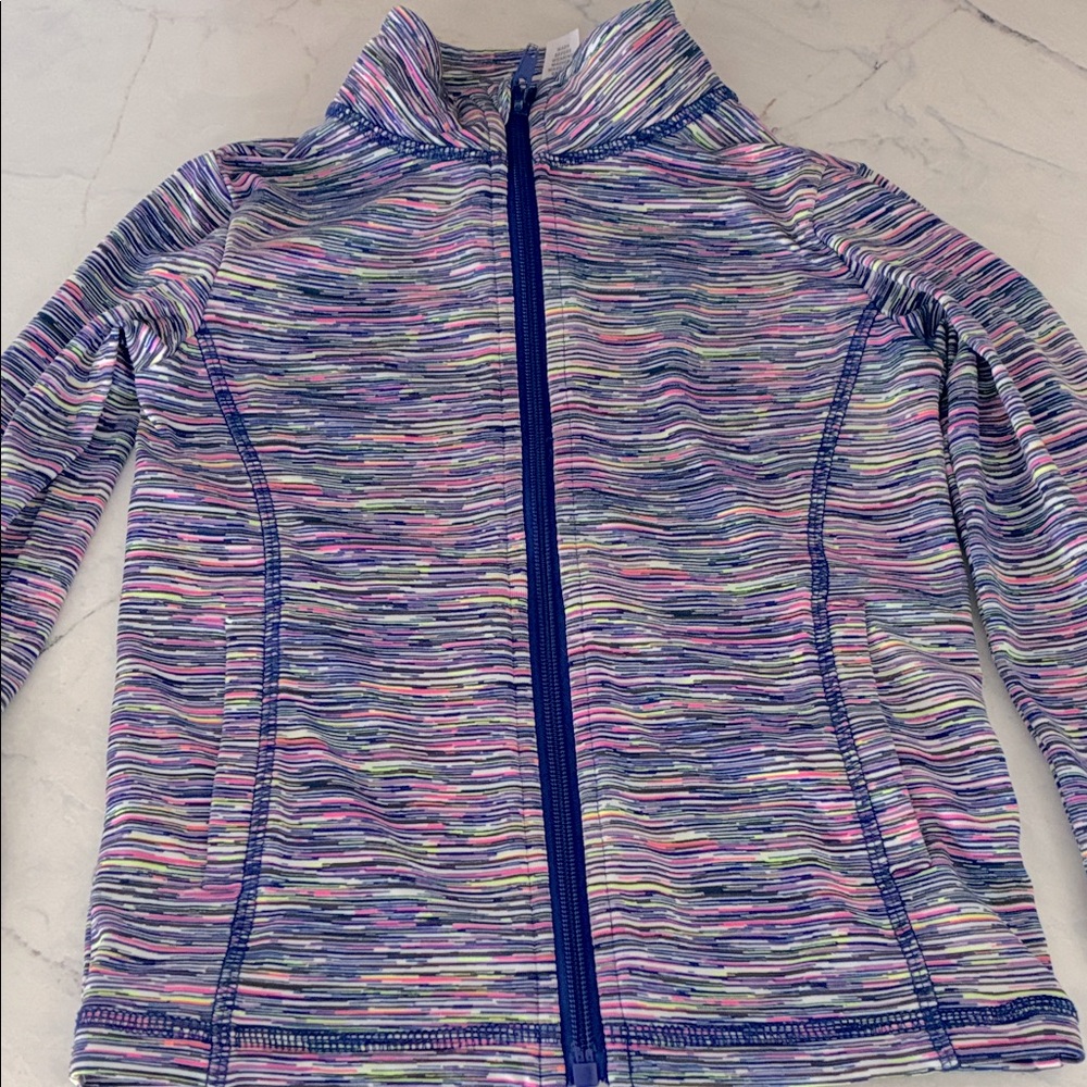 Girls 4T Zip Front Spring Track Jacket -Multicolor Stripes